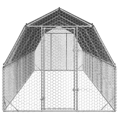 Kippenren met dak 2,5x8x2,25 m gegalvaniseerd staal - Afbeelding 3