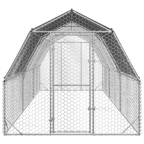 Kippenren met dak 2,5x6x2,25 m gegalvaniseerd staal - Afbeelding 3