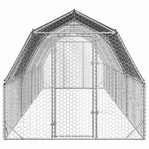 Kippenren met dak 2,5x8x2,25 m gegalvaniseerd staal - Afbeelding 3