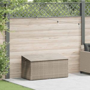 Tuinbox 110x50x58 cm poly rattan lichtgrijs