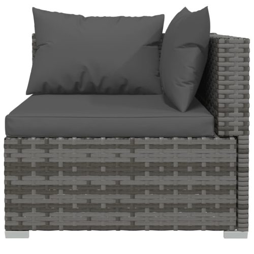 12-delige Loungeset met kussens poly rattan grijs - Afbeelding 6