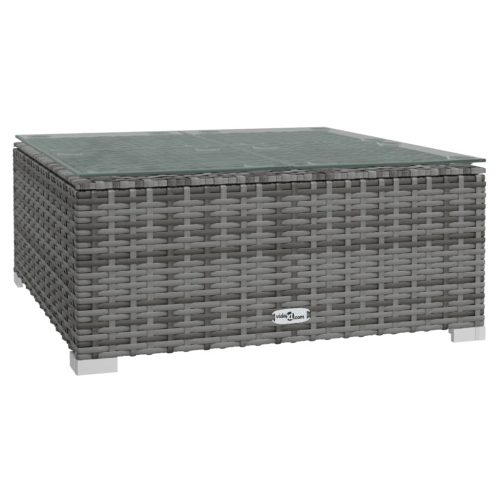 12-delige Loungeset met kussens poly rattan grijs - Afbeelding 7