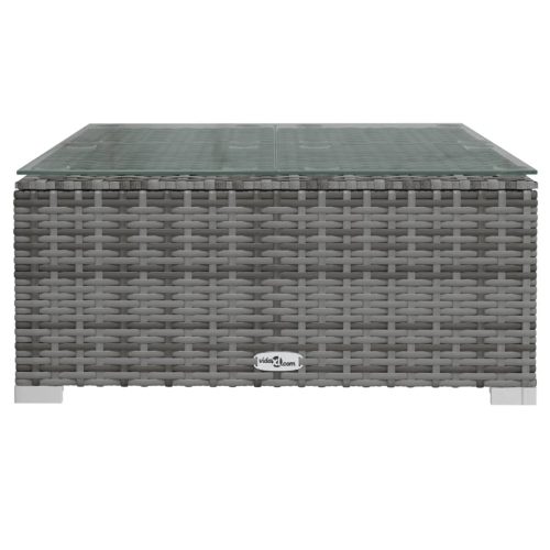 12-delige Loungeset met kussens poly rattan grijs - Afbeelding 8
