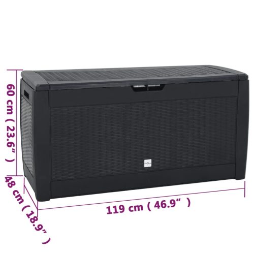Tuinbox 119x48x60 cm polypropeen antracietkleurig - Afbeelding 8