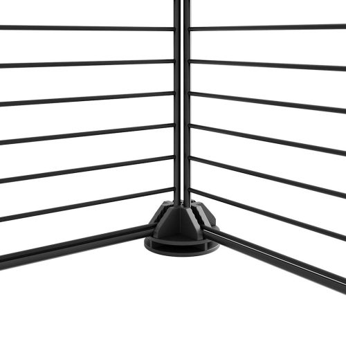 Huisdierenkooi met deur 36 panelen 35x35 cm staal zwart - Afbeelding 3