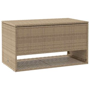 Opbergbox voor buiten 100x55x55,5 cm poly rattan beige