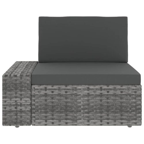 14-delige Loungeset met kussens poly rattan grijs - Afbeelding 9