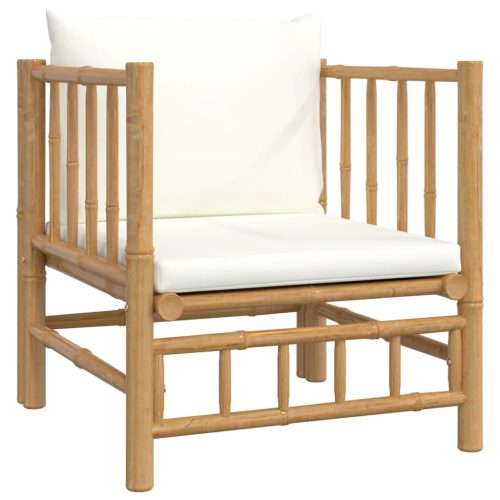 12-delige Loungeset met kussens bamboe crèmewit - Afbeelding 6