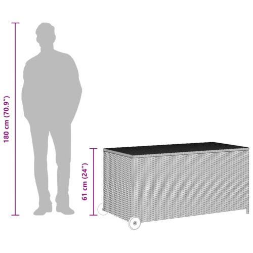 Tuinbox 120x65x61 cm poly rattan zwart - Afbeelding 10