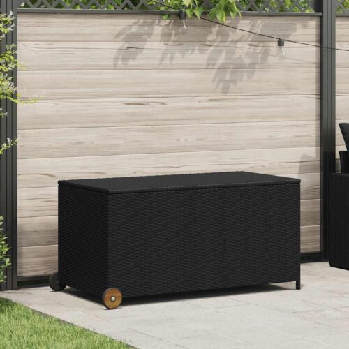 Tuinbox 120x65x61 cm poly rattan zwart