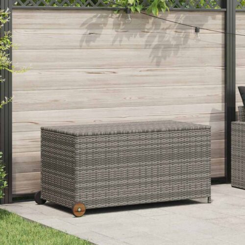 Tuinbox 120x65x61 cm poly rattan lichtgrijs