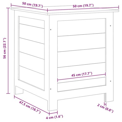 Kussenbox 50x50x56 cm massief vurenhout bruin - Afbeelding 8