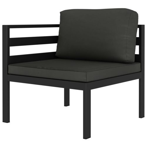9-delige Loungeset met kussens aluminium antracietkleurig - Afbeelding 5