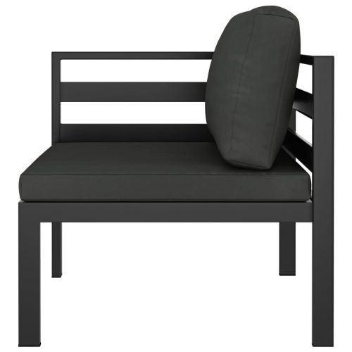 9-delige Loungeset met kussens aluminium antracietkleurig - Afbeelding 6