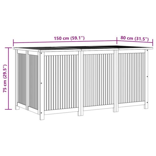 Tuinbox 150x80x75 cm massief acaciahout - Afbeelding 10