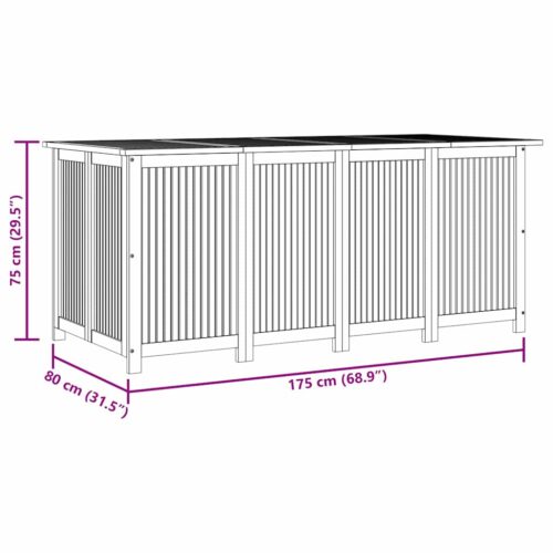 Tuinbox 175x80x75 cm massief acaciahout - Afbeelding 10