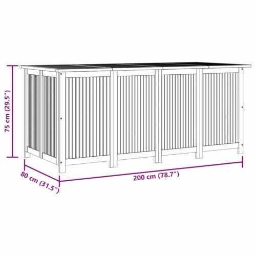 Tuinbox 200x80x75 cm massief acaciahout - Afbeelding 10