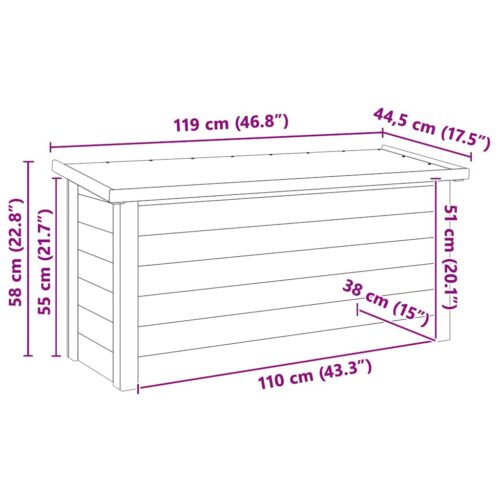 Opslagdoos 44x119x57 cm Geïmpregneerd Hout - Afbeelding 9