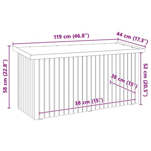Opbergdoos 119x44x58,5 cm Behandeld Grenenhout - Afbeelding 9
