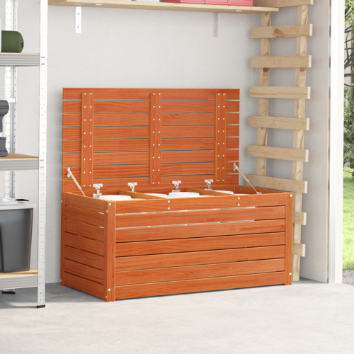Tuinopslagdoos Wasbruin 101 x 50.5 x 46.5 cm Massief grenenhout - Afbeelding 4