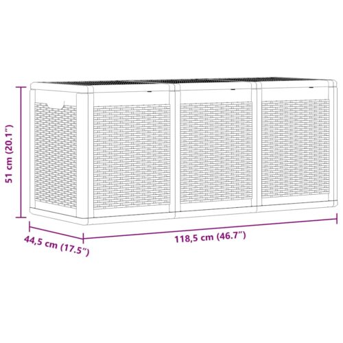 Tuinbox 270 L PP rattan zwart - Afbeelding 10