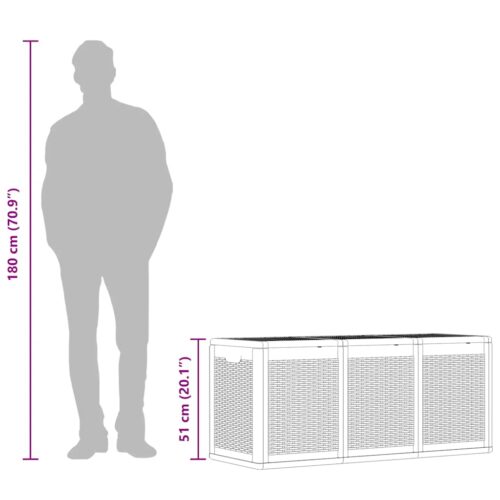 Tuinbox 270 L PP rattan zwart - Afbeelding 11