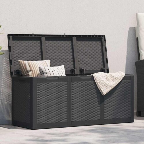 Tuinbox 270 L PP rattan zwart
