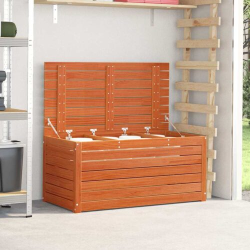 Tuinopslagdoos Wasbruin 101 x 50.5 x 46.5 cm Massief grenenhout - Afbeelding 4