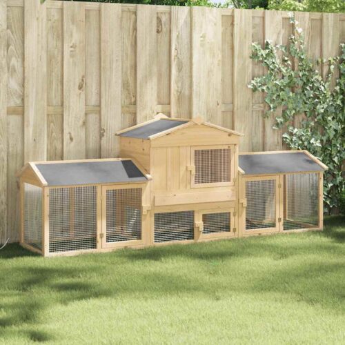 Kippenhok Bruin 225 x 60 x 89 cm Massief grenenhout
