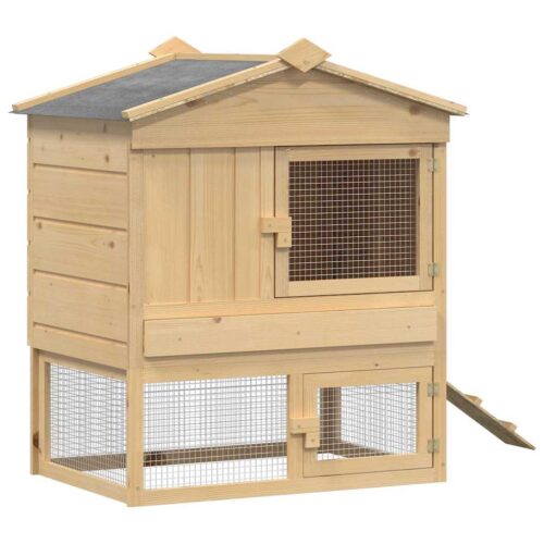 Kippenhok Bruin 225 x 60 x 89 cm Massief grenenhout - Afbeelding 4