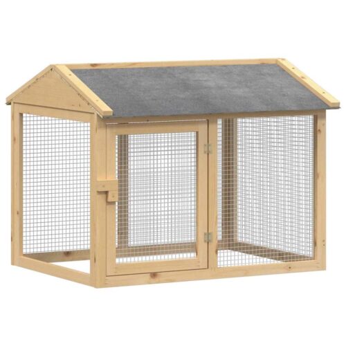 Kippenhok Bruin 225 x 60 x 89 cm Massief grenenhout - Afbeelding 5