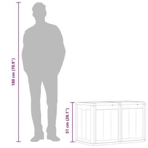 Tuinbox 180 L PP houtlook grijs - Afbeelding 10