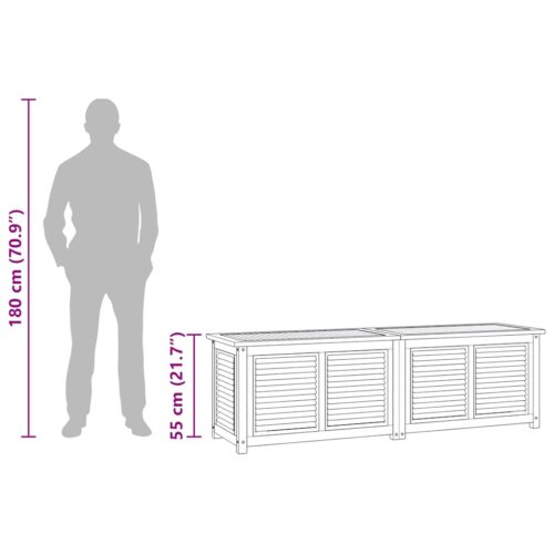 Tuinbox met zak 175x50x53 cm massief teakhout - Afbeelding 10