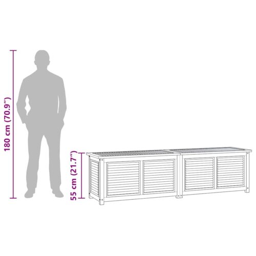 Tuinbox met zak 200x50x55 cm massief teakhout - Afbeelding 10