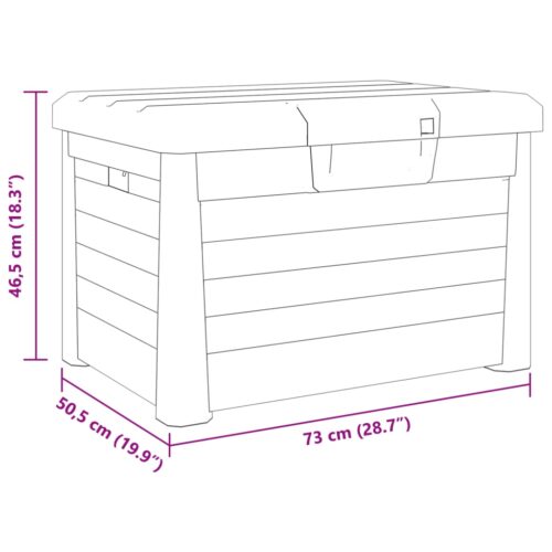 Kussenbox 73x50,5x46,5 cm polypropeen antracietkleurig - Afbeelding 11