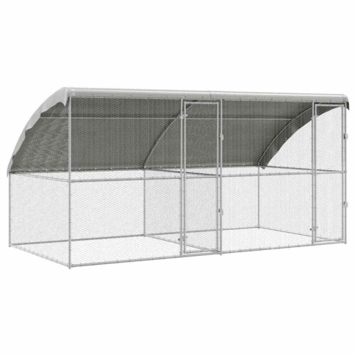 Kippenhok Zilver 400 x 200 x 198.5 cm Gegalvaniseerd staal - Afbeelding 2