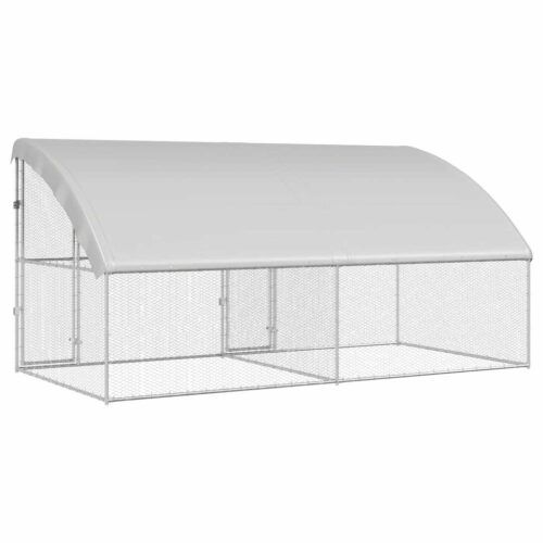 Kippenhok Zilver 400 x 200 x 198.5 cm Gegalvaniseerd staal - Afbeelding 5