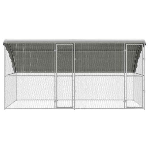 Kippenhok Zilver 400 x 200 x 198.5 cm Gegalvaniseerd staal - Afbeelding 3
