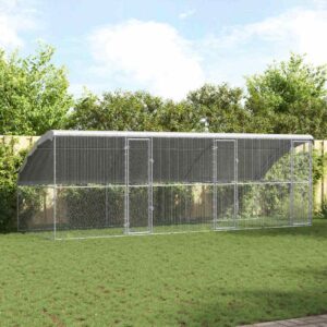 Kippenhok Zilver 600 x 200 x 198.5 cm Gegalvaniseerd staal