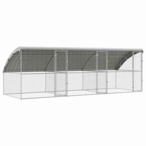 Kippenhok Zilver 600 x 200 x 198.5 cm Gegalvaniseerd staal - Afbeelding 2