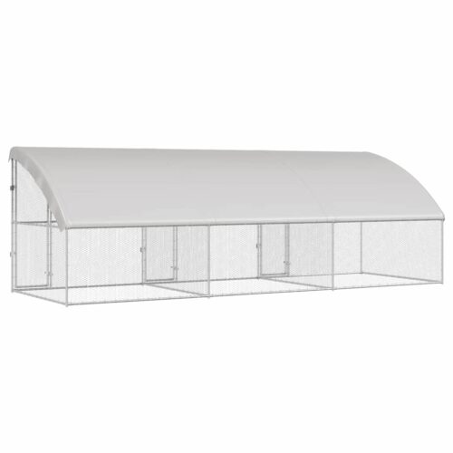 Kippenhok Zilver 600 x 200 x 198.5 cm Gegalvaniseerd staal - Afbeelding 5