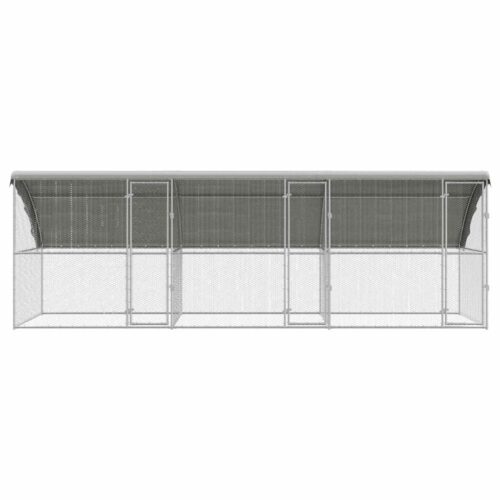 Kippenhok Zilver 600 x 200 x 198.5 cm Gegalvaniseerd staal - Afbeelding 3