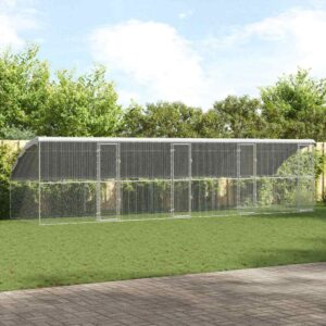Kippenhok Zilver 800 x 200 x 198.5 cm Gegalvaniseerd staal