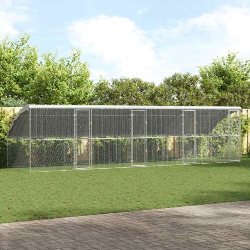 Kippenhok Zilver 800 x 200 x 198.5 cm Gegalvaniseerd staal