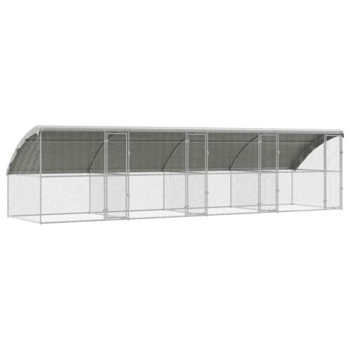 Kippenhok Zilver 800 x 200 x 198.5 cm Gegalvaniseerd staal - Afbeelding 2
