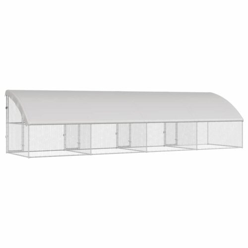 Kippenhok Zilver 800 x 200 x 198.5 cm Gegalvaniseerd staal - Afbeelding 5