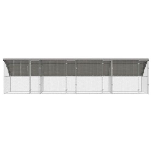 Kippenhok Zilver 800 x 200 x 198.5 cm Gegalvaniseerd staal - Afbeelding 3