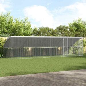 Kippenhok Zilver 800 x 200 x 198.5 cm Gegalvaniseerd staal