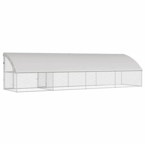Kippenhok Zilver 800 x 200 x 198.5 cm Gegalvaniseerd staal - Afbeelding 5