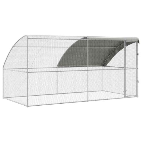 Kippenhok Zilver 400 x 200 x 198.5 cm Gegalvaniseerd staal - Afbeelding 2